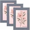 Velora Home&Living VELORA H&L H&L Set da 3 Cornici Foto Grigio A6 10 x 15 cm - Cornice in Legno con Plexiglass Trasparente, Portafoto da Parete, Cornice per Poster, Fotografie, Puzzle, Diplomi e Certificati