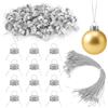 MAOSHYMS 100 Pezzi Tappi per Palline di Natale, Cordini e Ganci per Decorazioni | Accessori per Palline di Natale, Cappucci e Cordini, Ricambi per Palline per Albero e Decorazioni Natalizie per la Casa