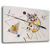 Printerland Quadro Moderno Soggiorno stile KANDINSKY bianco Quadri moderni Astratti da Parete XXL grande Stampa su tela Canvas Decorazione Murale muro Arredo Camera da letto Cucina (2, 50x70 cm)
