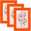 Velora Home&Living VELORA H&L H&L Set da 3 Cornici Foto Arancione A6 10 x 15 cm - Cornice in Legno con Plexiglass Trasparente, Portafoto da Parete, Cornice per Poster, Fotografie, Puzzle, Diplomi e Certificati