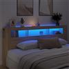 Festnight Testiera Letto Matrimoniale con Scomparti e LED, in Legno Multistrato Rovere Sonoma 220x18,5x103,5 cm