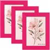 Velora Home&Living VELORA H&L H&L Set da 3 Cornici Foto Rosa A6 10 x 15 cm - Cornice in Legno con Plexiglass Trasparente, Portafoto da Parete, Cornice per Poster, Fotografie, Puzzle, Diplomi e Certificati