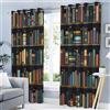 TDNEKMCA Tende Oscuranti per Interni 2 Pezzi 140x240cm, Tenda Libreria Libri Stile Di Illustrazione per Soggiorno, Tende Coprente Termiche Isolanti Interno, Tenda Oscurante Finestra Camera da Letto Salotto