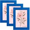 Velora Home&Living VELORA H&L H&L Set da 3 Cornici Foto Blu 13 x 18 cm - Cornice in Legno con Plexiglass Trasparente, Portafoto da Parete, Cornice per Poster, Fotografie, Puzzle, Diplomi e Certificati