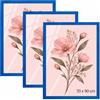 Velora Home&Living VELORA H&L H&L Set da 3 Cornici Foto Blu 70 x 90 cm - Cornice in Legno con Plexiglass Trasparente, Portafoto da Parete, Cornice per Poster, Fotografie, Puzzle, Diplomi e Certificati