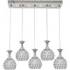 TEKHOME Lampadario led da soffitto a sospensione 35 watt luce fredda 6500k portalampada G9 con sfere con cristalli gocce in acrilico lampada plafoniera sospesa oro o argento B26 (ARGENTO)