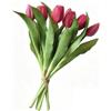 HhBdy 7 Pezzi Tulipani Finti, Tulipani in Lattice Fiori Finti 32 cm Fiori Artificiali Realistici Tocco Realistico Fiore Artificiale per Festa della Mamma Decorazioni da Giardino (Rosso Rosa)