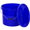 BenBow secchio con coperchio 10l blu 10x 10 litro - sicuro per gli alimenti, stabile, a prova di perdite, inodore - contenitore in plastica con manico - vuoto