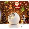 Generico Proiettore LED 360° Natale Mood Lights, Decorazione Natalizia da Interno | neve, Oceano e Natale - Luce Notturna Plug-and-Play, per Camera da Letto, Meditazione e Decorazione d'Ambiente