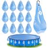 TZEKING 12 Pezzi Borsa per Pesi da Piscina,Sacchi Appesi per Teli per Piscine a Tenuta Stagna,con Ganci Borse per L'Acqua di Copertura Della Piscina,per l'inverno, Pesi,Chiusura per Piscina Res