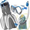 Oceanic Set da snorkeling per bambini dai 6 ai 14 anni, maschera, boccaglio | Set da snorkeling per bambini dai 6 ai 14 anni, maschera in vetro temperato, boccaglio Dry Top con valvola di spurgo