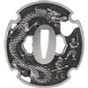 ibasenice Tsuba Guardia Antica per Spade Giapponesi 8x7,3x0,5cm | Finitura Lucida, Foro 2,6x0,7cm, Costruzione Stabile, per Collezionisti e Pratica
