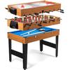 Helloshop26 Tavolo da gioco multifunzione 3 in 1, 123 x 58 x 83 cm, con accessori ergonomici, in legno ingegneristico, colore: marrone, 20_0014004
