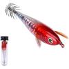 FACAIIO Sea Fishing Squid Jig 10cm 10.7g lento affondamento con perline | Octopus, Esca fluorescente ABS con doppio gancio forte per pesca notturna, rosso