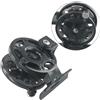 FACAIIO Mini mulinello portatile per pesca a mosca per carpa di ghiaccio | Stream Use, rapporto di trasmissione 1:1, bobina in plastica, recupera la mano destra, nero, 45 mm, 55 mm