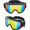 MUSELK Occhiali da sci,Occhiali da moto,Occhiali da neve | Occhiali antivento, 100% protezione UV, per ciclismo, moto, motoslitta, sci, sport all'aria aperta