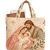 Jvjggag Borsa Tote Trapuntata Borsone Pieghevole Grande Religioso Sacra Famiglia E | Borsa Per Laptop Da Donna Per Scuola Università Ospedale Ufficio Pranzo Lavoro Viaggio Palestra Natale Gesù Avvento-A