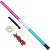 FACAIIO Canna da pesca telescopica in fibra di carbonio da 1,5 m a 2,7 m | Asta portatile ultra leggera, si ripiega fino a 40 cm, ideale per viaggi e campeggio, rosa