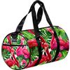 NLWQEKV Borsone piccolo, borsa sportiva per yoga, fenicottero, foglia di palma tropicale, borsa da viaggio per fitness all'aperto