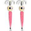 FACAIIO 2PCS Acqua Attivato LED Squid Jig Hook Light, Esca elettronica | Esca da pesce con ombrello a 12 artigli, lampada fluorescente rotante per pesca notturna in mare profondo, 75 cm
