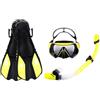 FACAIIO Set completo da snorkeling con boccaglio Dry Top, vetro temperato | Maschera subacquea e pinne con tallone aperto, 3 pezzi, attrezzatura da nuoto per uomini e donne, kit da viaggio facile da