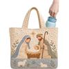 Generico Grande Borsa Tote Trapuntata Grande Borsa Pieghevole con Tema della Sacra | Borsa da Viaggio per Oggetti Personali per il Pranzo Lavoro Viaggio Palestra Scuola Natale Gesù Avvento-B