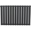 Monster Shop Radiatore Piatto a Colonna Singola 600 x 910 mm Orizzontale Design Moderno Acciaio al Carbonio Pannello Singolo Riscaldamento Centrale Antracite Opaco con Kit Fissaggio e Spazzola