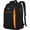 MATEIN Zaino Porta PC 17.3 Pollici, Zaino PC Impermeabile per Università | Zaino Potta PC 17.3 Pollici, Zaino Lavoro Uomo Grande, Zaini per PC Portatile, Laptop Backpack per Scuola, Nero Arancione
