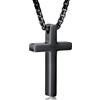Aretas Collana Croce Crocifisso per Uomini/Ragazzi, in Acciaio Inossidabile. Colori: Argento, Oro, Nero. Con Appendici Croce. Lunghezza: 40-60 cm.