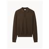 LILYSILK Maglione polo in seta e cotone Rowan - Marrone