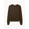 LILYSILK Maglione da uomo in seta e cotone Crew - Marrone