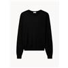 LILYSILK Maglione da uomo in seta e cotone Crew - Nero