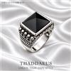 Thaddaeus Anello da cocktail Ethno Skulls Nero Gioielleria raffinata in stile europeo per uomini e donne Nuovo regalo in argento sterling 925
