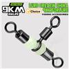 9KM DWLIFE Girelle a 3 vie 15 ~ 60 pezzi Girevole da pesca a tre vie Attrezzatura da pesca in acqua salata Barile da pesca Girevole Connettore per lenza con perline luminose