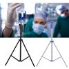 Qiilu Supporto per treppiede per sacca antigoccia IV con supporto per asta IV telescopico multifunzionale a 4 ganci per ospedale 22mm
