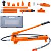 SucceBuy 10/12T Porta Power Kit Martinetto idraulico portatile con tubo olio da 4,6 piedi/1,4 m Kit di riparazione telaio carrozzeria automatico con custodia