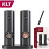 CLITON Set macina sale e pepe elettrico automatico con set macina luce a led Set macina spezie smerigliatrice spezie regolabile utensili da cucina