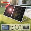 DOKIO Pannello Solare Rigido Pieghevole 18V 100-200W Opzionale + Regolatore di Carica 12V, Sistema Fotovoltaico Pieghevole, Kit Completo