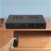Bymaocar Amplificatore di potenza audio con 2 slot di ingresso per microfono Bluetooth USB Rca Aux Lettore musicale Amplificatore di controllo remoto per Home Cafe