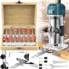TKKEACE 800W Trimmer Elettrico Fresatura del Legno Taglio Incisione Stozzatrice Lavorazione del Legno Router Strumento di Potere con Frese Kit