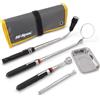 Hi-Spec Kit di strumenti di raccolta Hi-Spec da 5 pezzi, strumento di raccolta magnetico con luce LED, specchio di ispezione estensibile e vassoio magnetico con borsa per attrezzi