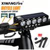 XIWANGFIRE Luce per bici da 15 LED con campanello da 120 dB, faro per bicicletta ricaricabile tramite USB, batteria 18650 e supporto per manubrio, attrezzatura da ciclismo impermeabile
