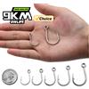 9KM DWLIFE 9KM Ganci singoli in linea 25-50PCS Ganci di ricambio per esche Esche Gancio circolare in linea Occhio grande con gancio per esca da pesca spinato