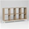 NONE KIT MOBILE | Scaffali in legno e metallo con scomparti e ripiani a giorno, librerie modulari a 2, 4 o 8 cubi e scaffalature multiuso a 5 ripiani, mobili ausiliari per soggiorno, camera da letto,
