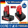 powtree Batteria da 7000mAh per Milwaukee M12 Li-Ion 12V M12 B2 M12 XC 48-11-2430 48-11-2411 48-11-2401 MIL-12A-LI Batteria ricaricabile per utensili