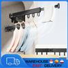 Warmom Stendibiancheria pieghevole e retrattile da parete, stendibiancheria pieghevole in alluminio resistente con 18 ganci antivento, stendibiancheria salvaspazio antiruggine per balcone, interni ed esterni