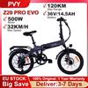 PVY Bicicletta Elettrica PVY Z20 PRO EVO, Motore a Sensore di Coppia 500W, Batteria 36V/14.5Ah, Autonomia 120 Km, Pneumatici da 20 Pollici, Ebike