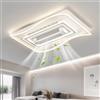 NONE Ventilatore da soffitto senza pale con luci LED, telecomando, illuminazione per soggiorno, camera da letto, ventilatore rettangolare invisibile per interni.