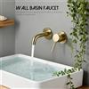 Bagnolux Rubinetto per lavabo a scomparsa in ottone spazzolato oro, con uscita acqua a foro tondo, per bagno e hotel