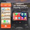 AWESAFE Autoradio Android da 9 pollici per VW Volkswagen Touareg Mk1 2002-2010, CarPlay e Android Auto wireless, navigazione GPS, supporto multimediale, controllo al volante, amplificatore subwoofer,